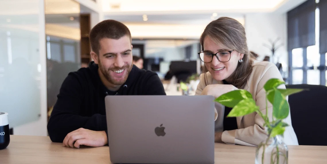 People smiling at work